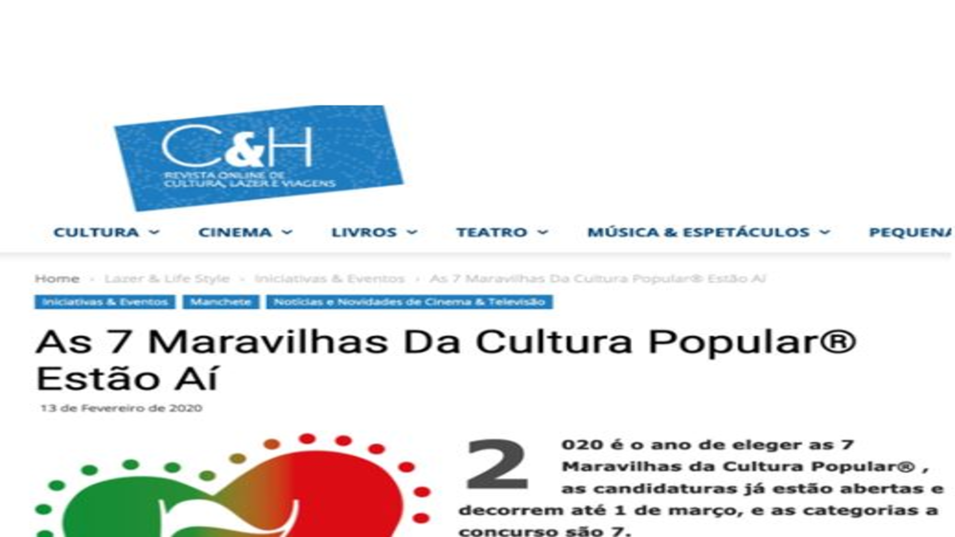 As 7 Maravilhas da Cultura Popular® estão aí!