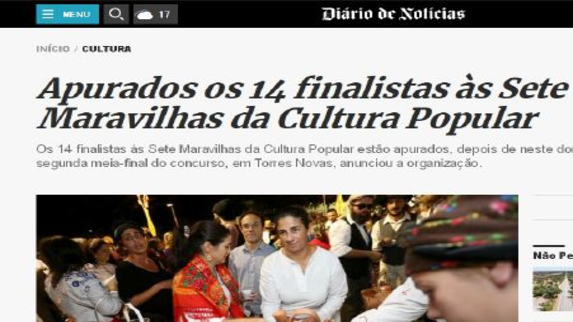 Apurados os 14 Finalistas às 7 Maravilhas da Cultura Popular®- Sical
