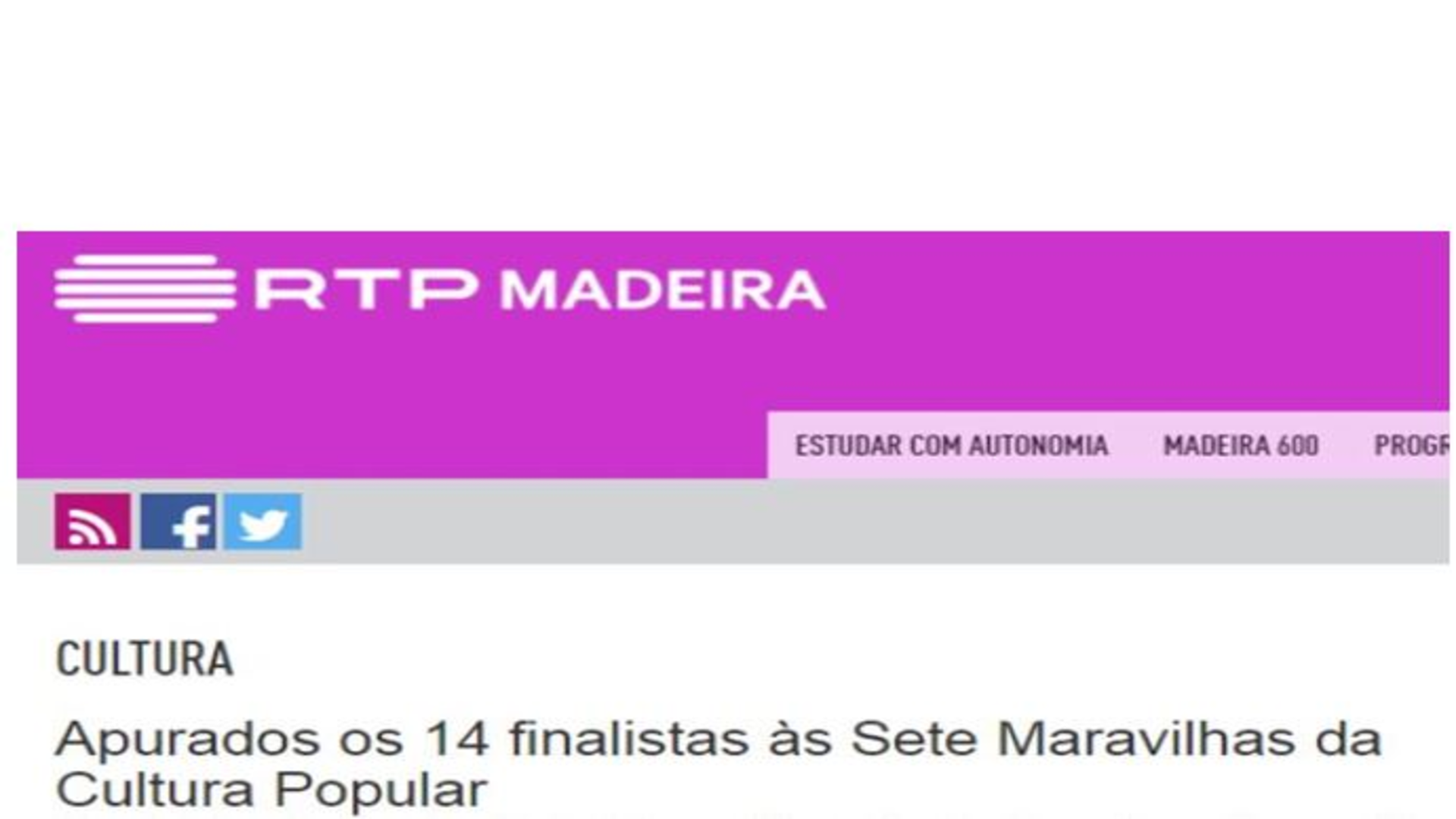 Conhecidos os 14 Finalistas às 7 Maravilhas da Cultura Popular®- Sical